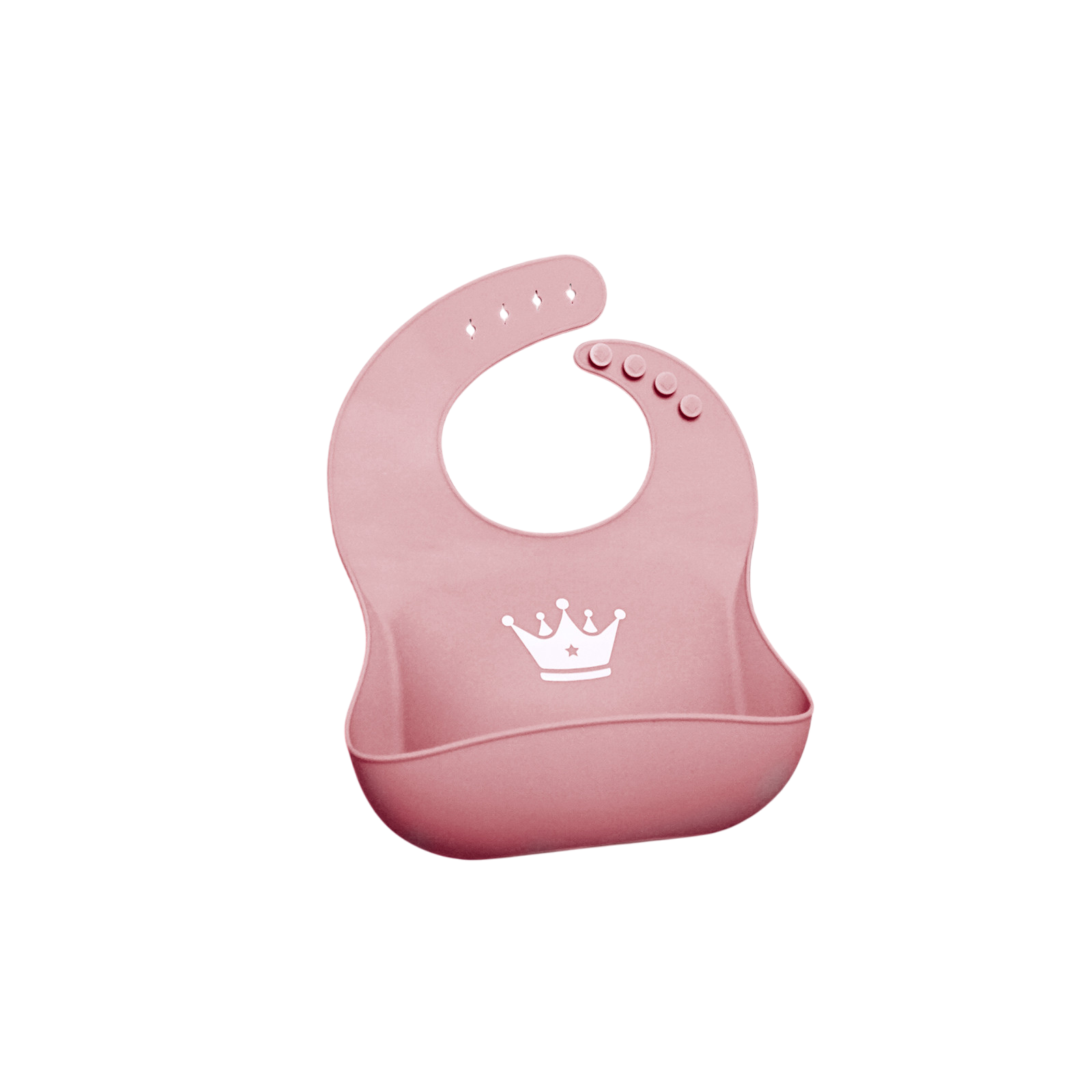 Silicone bib pink with drip tray incl. carrying bag