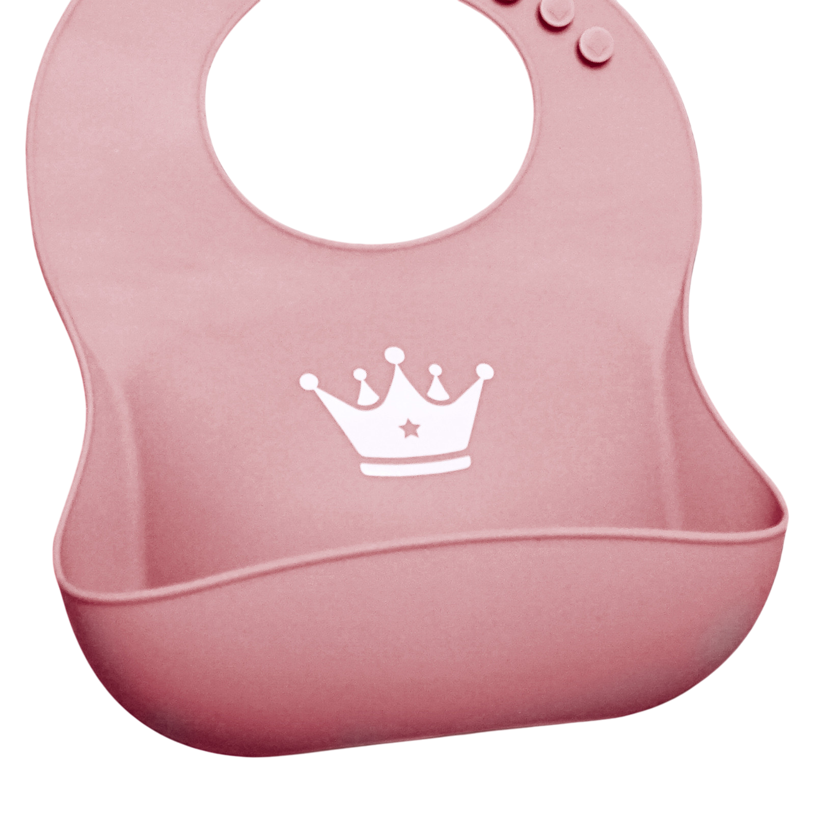 Silicone bib pink with drip tray incl. carrying bag