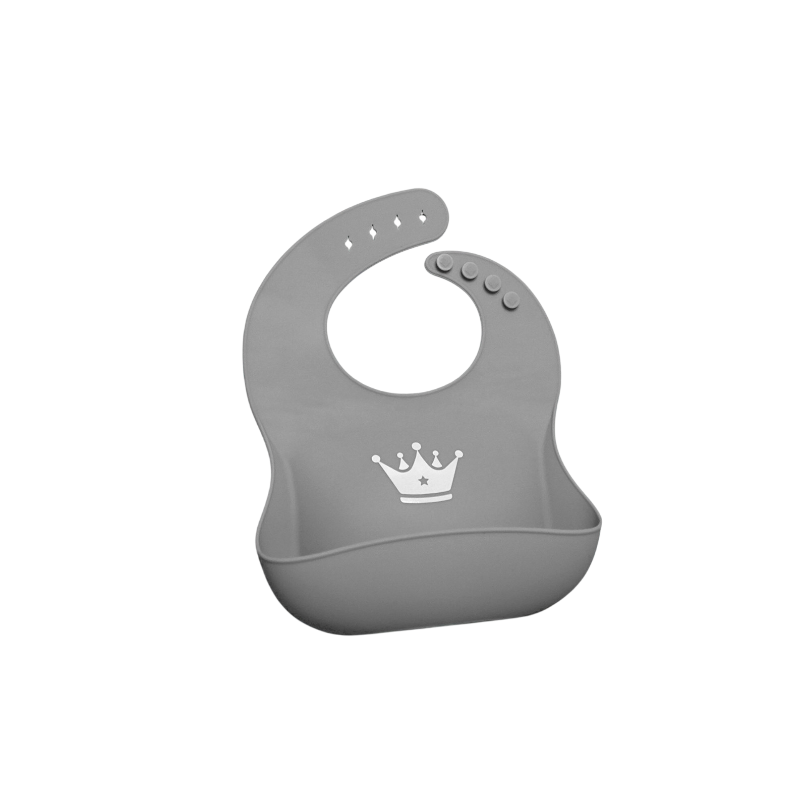 Silicone bib anthracite with drip tray incl. carrying bag