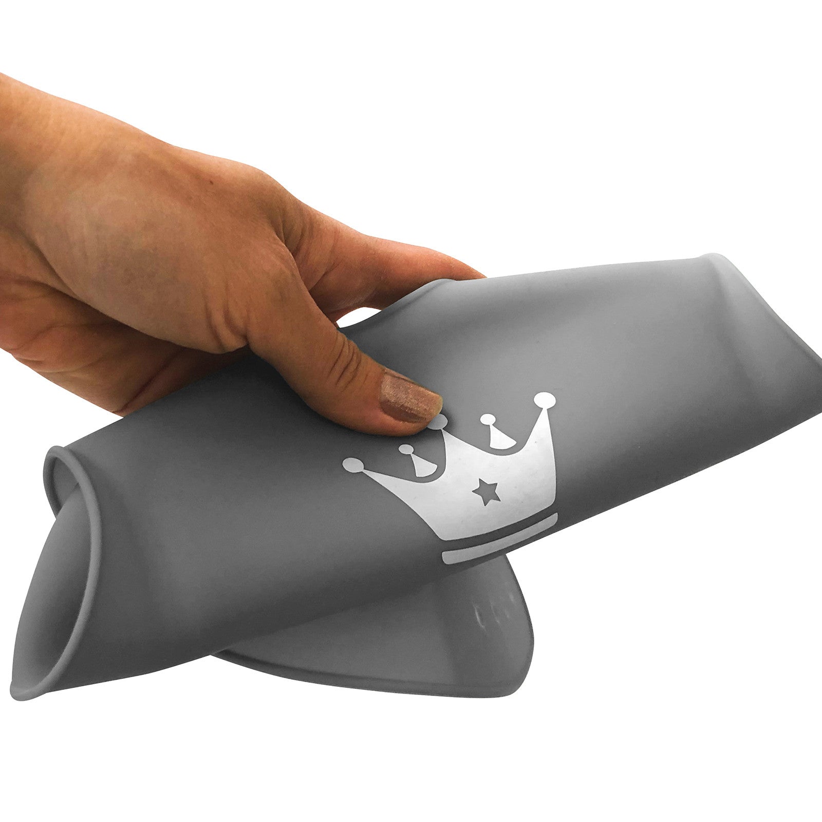 Silikon Lätzchen anthrazit mit Auffangschale inkl. Tragetasche