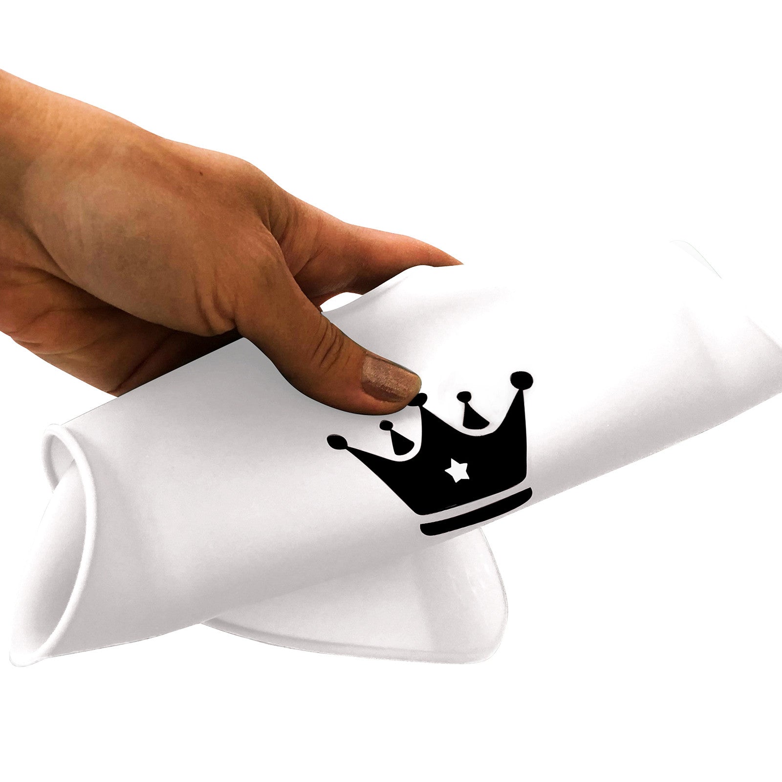 Silicone bib white with drip tray incl. carrying bag