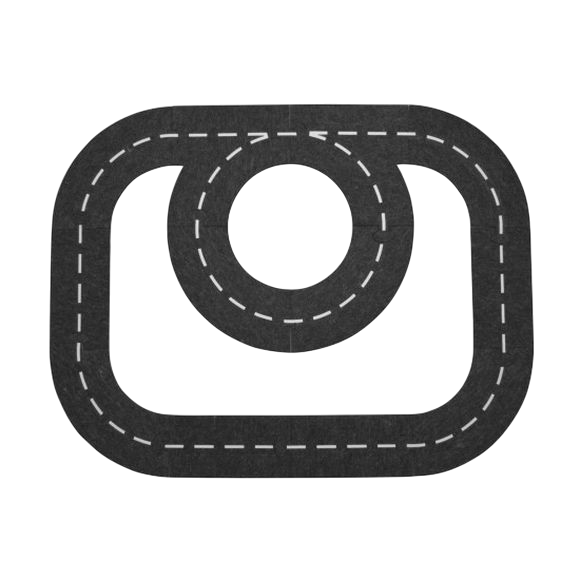 Fahrbahn aus Filzimitat