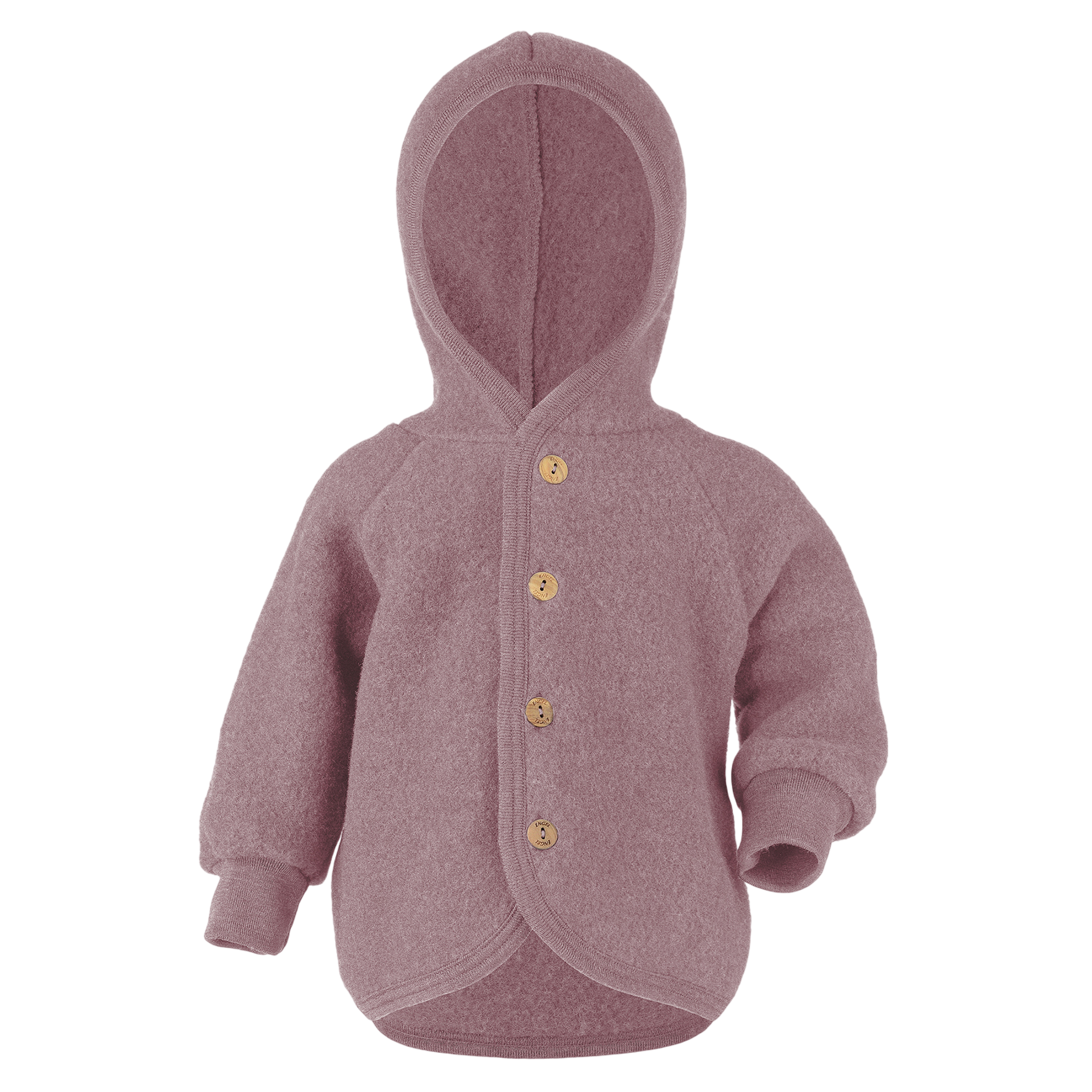 Engel Natur Kapuzenjacke aus Merinowolle Rosenholz Melange