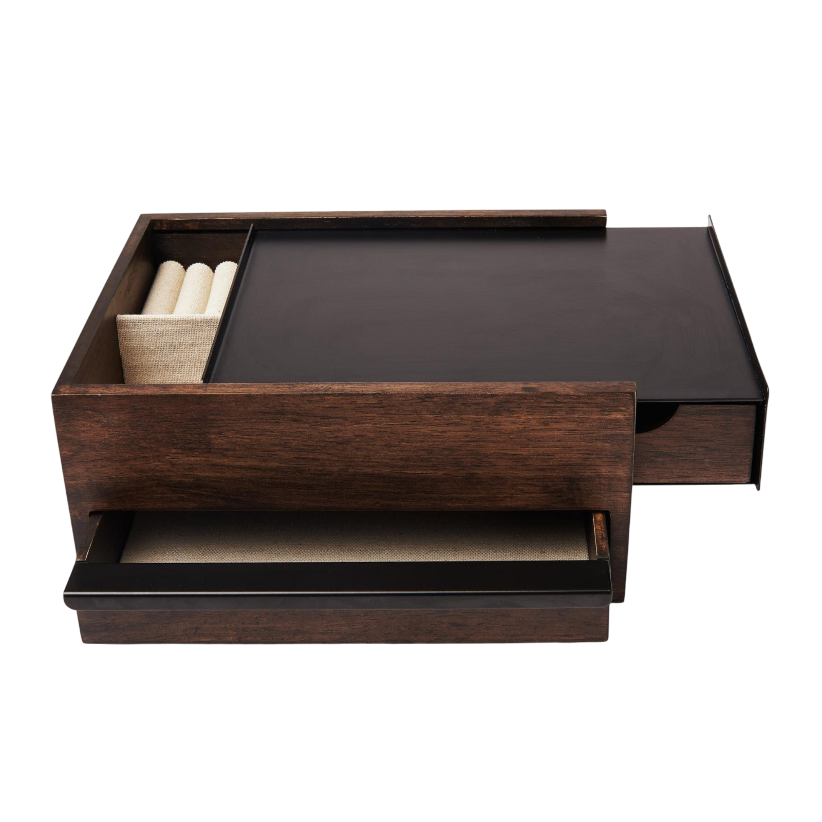 Porte-bijoux Stowit, noir/noyer