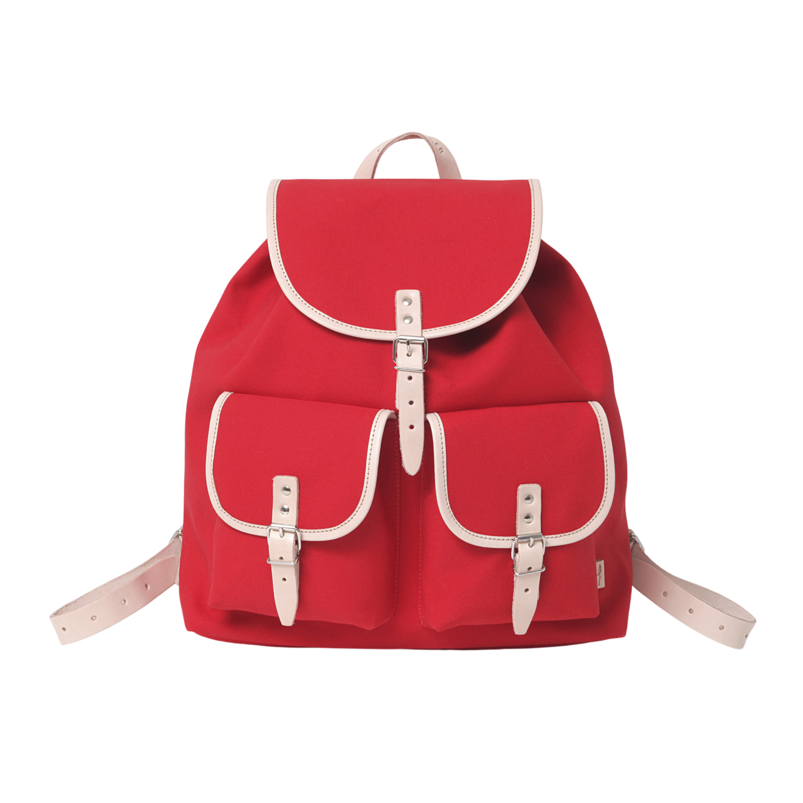 Georg red backpack, natural leather