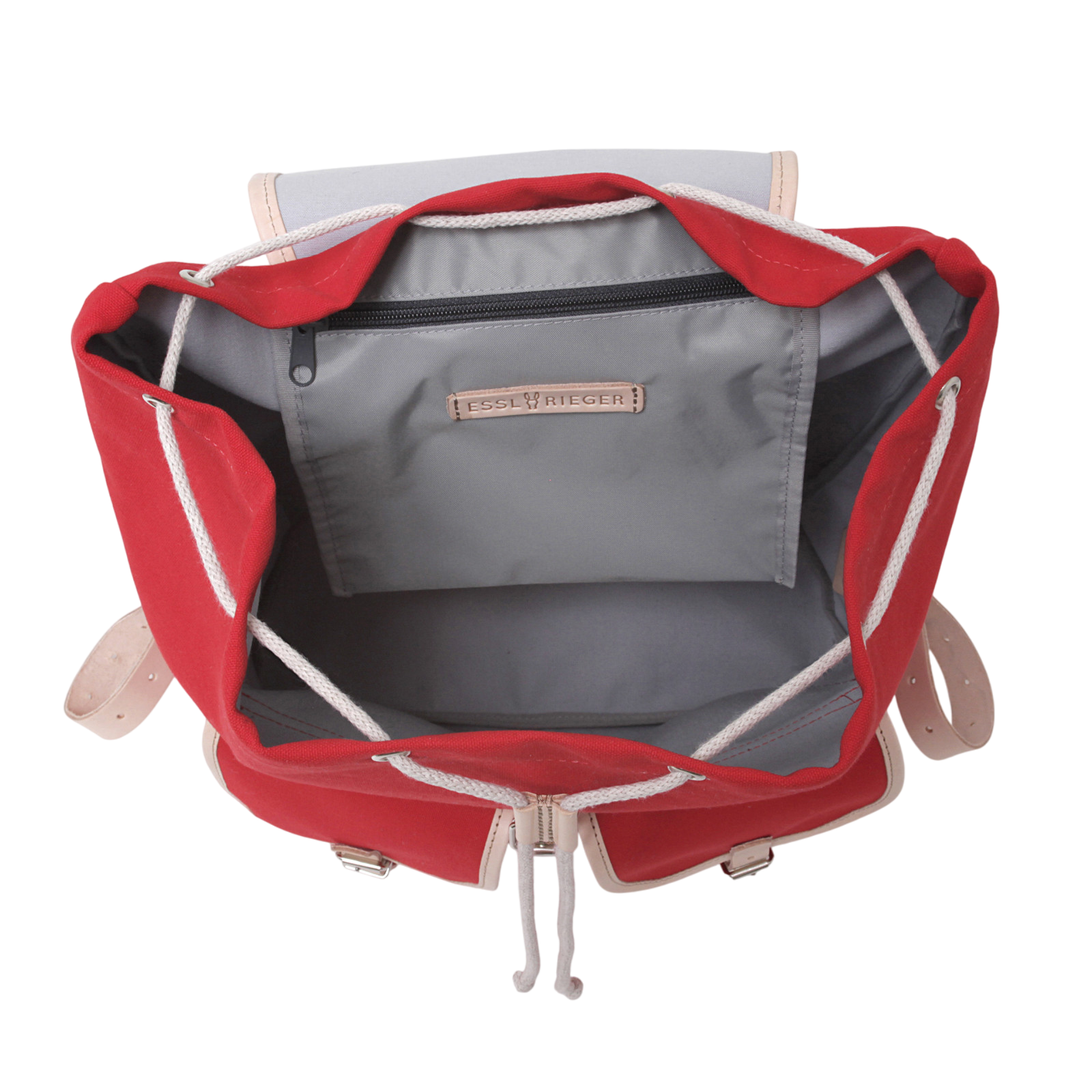 Georg red backpack, natural leather