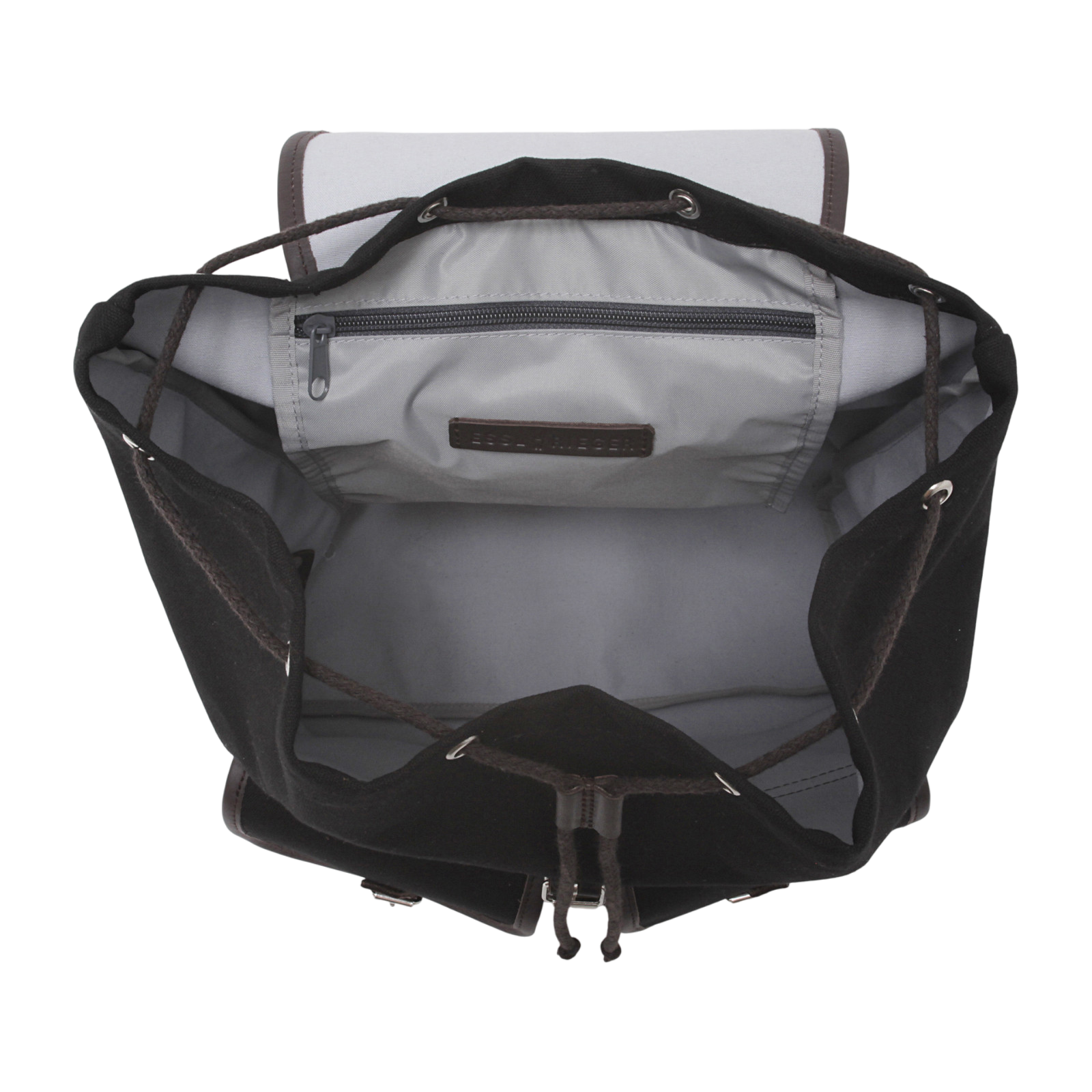 Backpack Georg black, leather brown