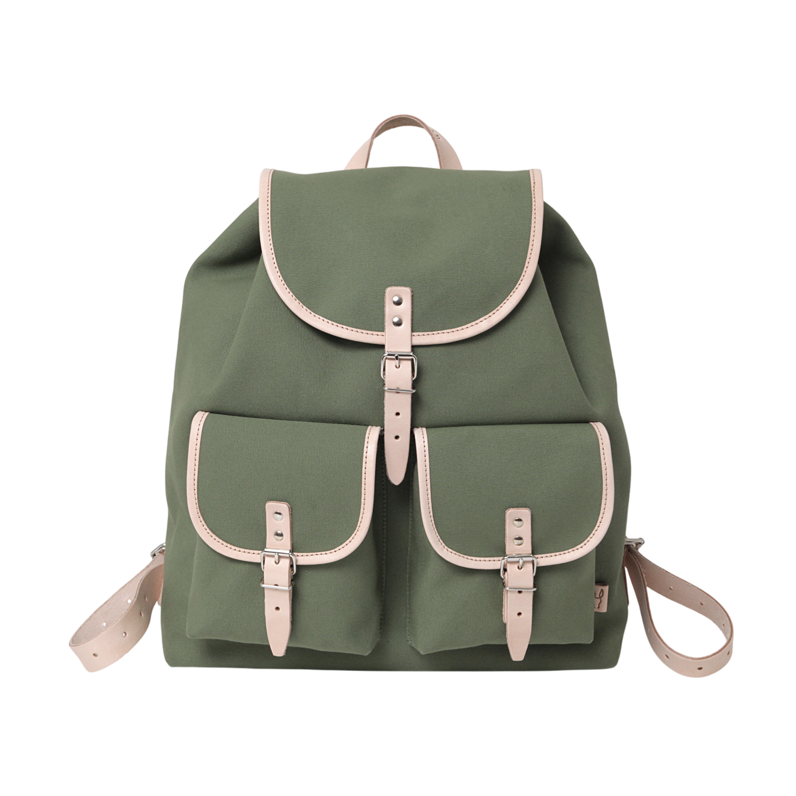 Backpack Georg olive, leather nature