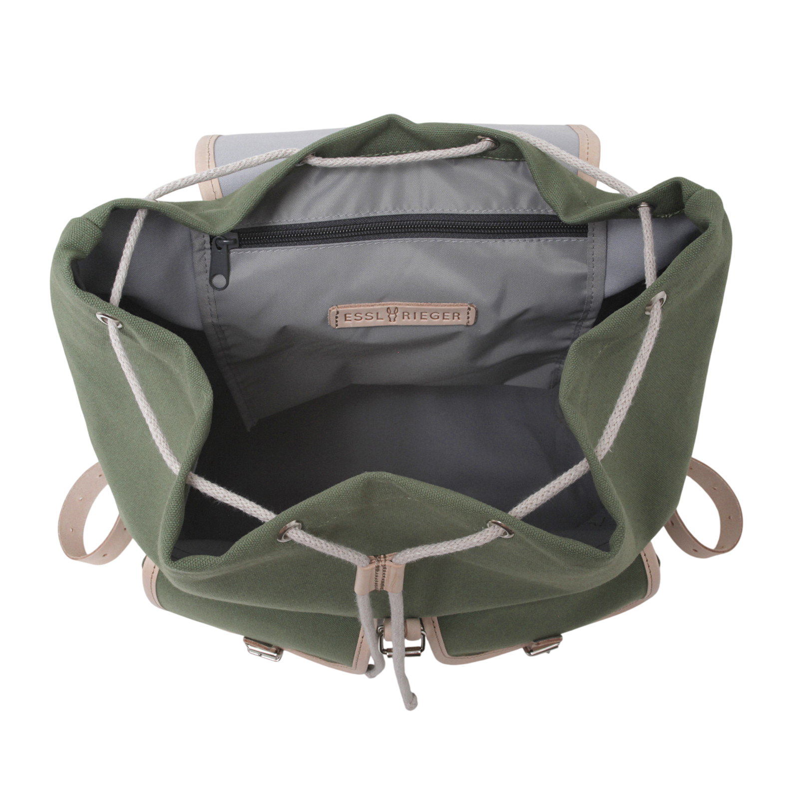 Backpack Georg olive, leather nature