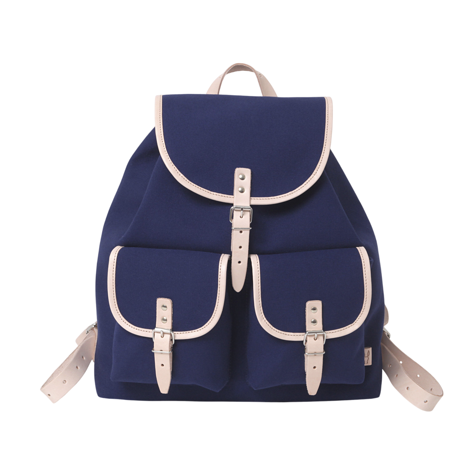 Georg Navy backpack, natural leather