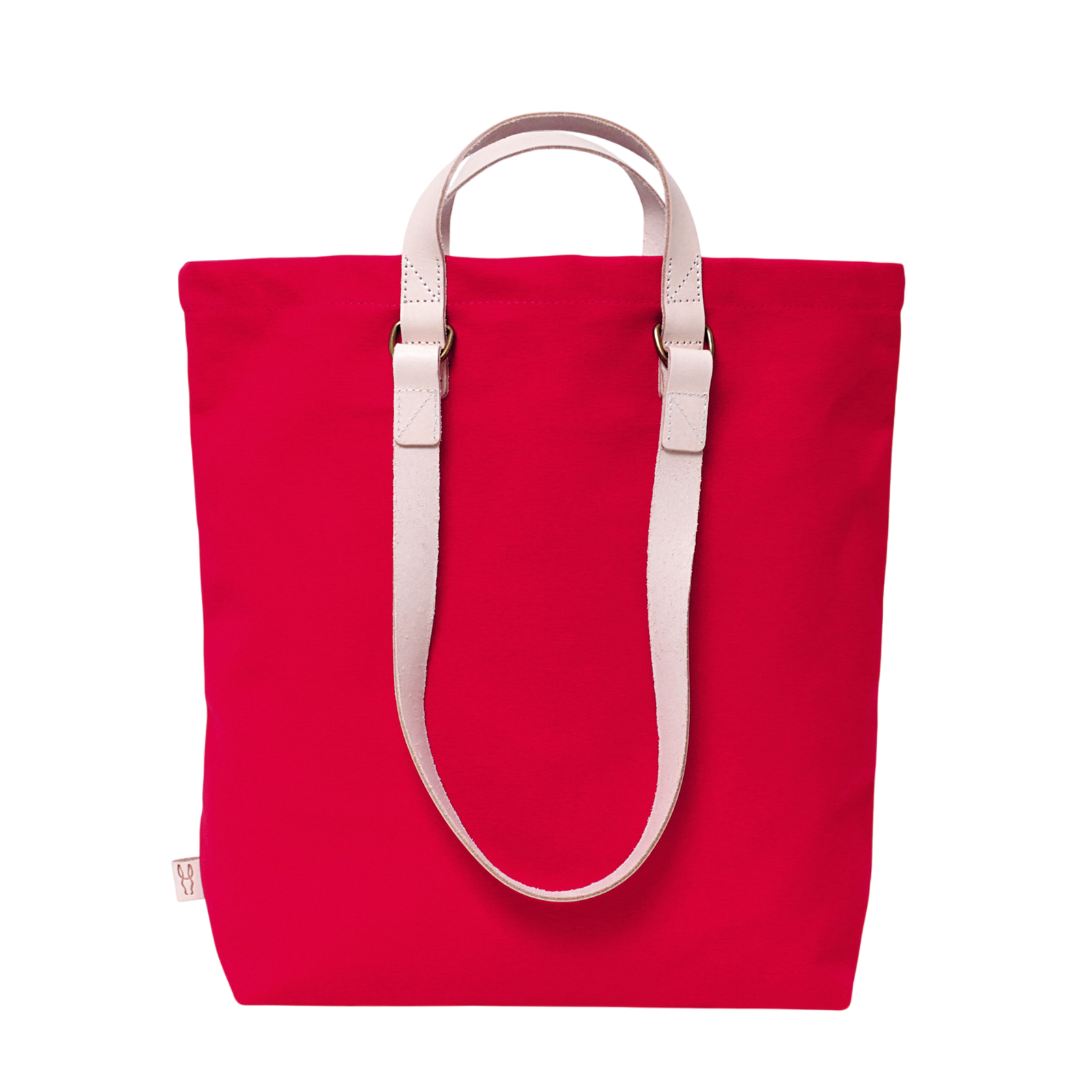 Shopper Sam red, natural leather