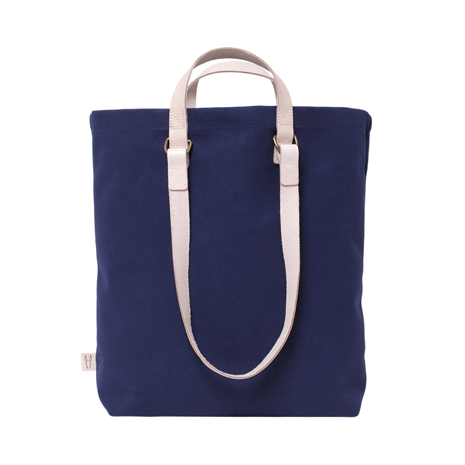 Shopper Sam Navy, natural leather