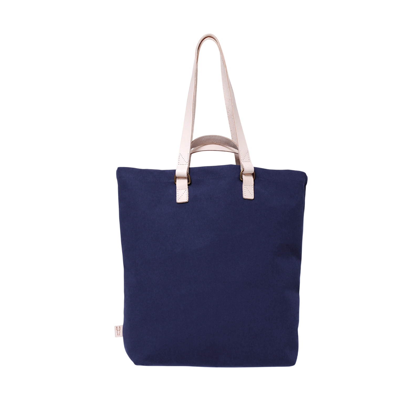 Shopper Sam Navy, natural leather