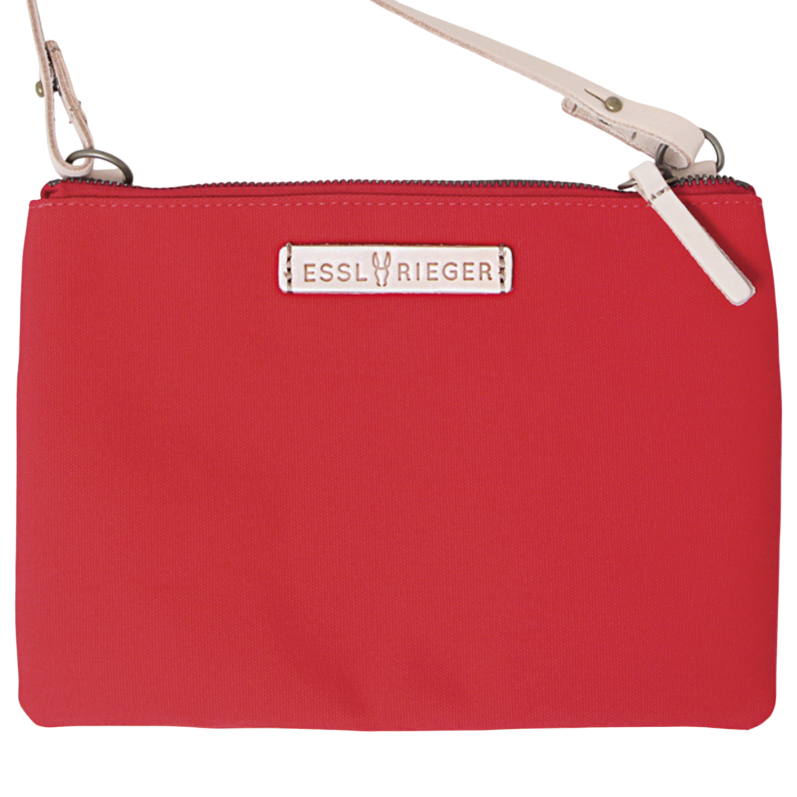 Clutch Charlie red, natural leather