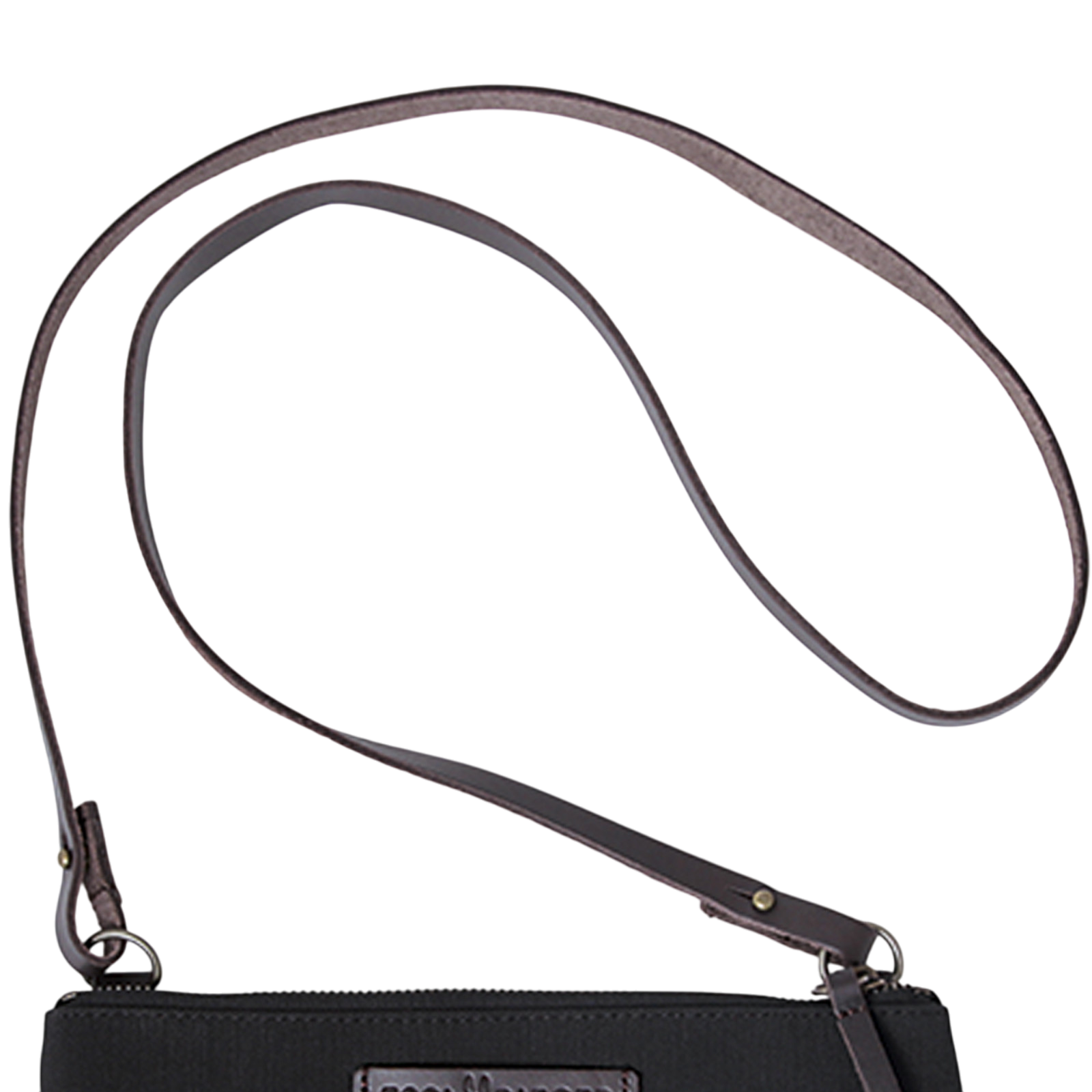 Clutch Charlie black, leather brown