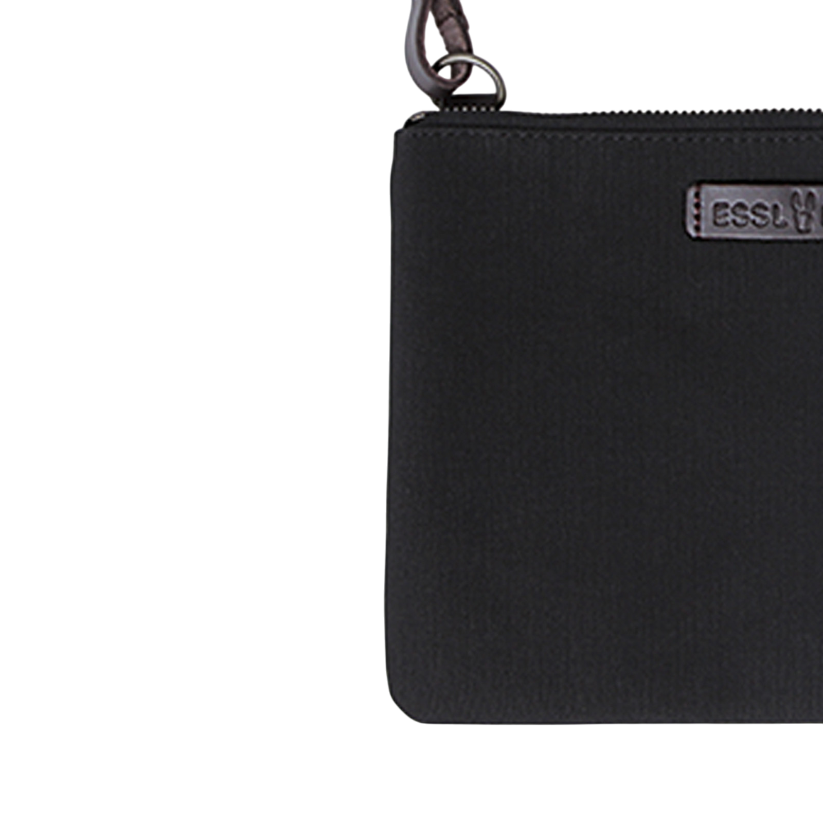 Clutch Charlie black, leather brown