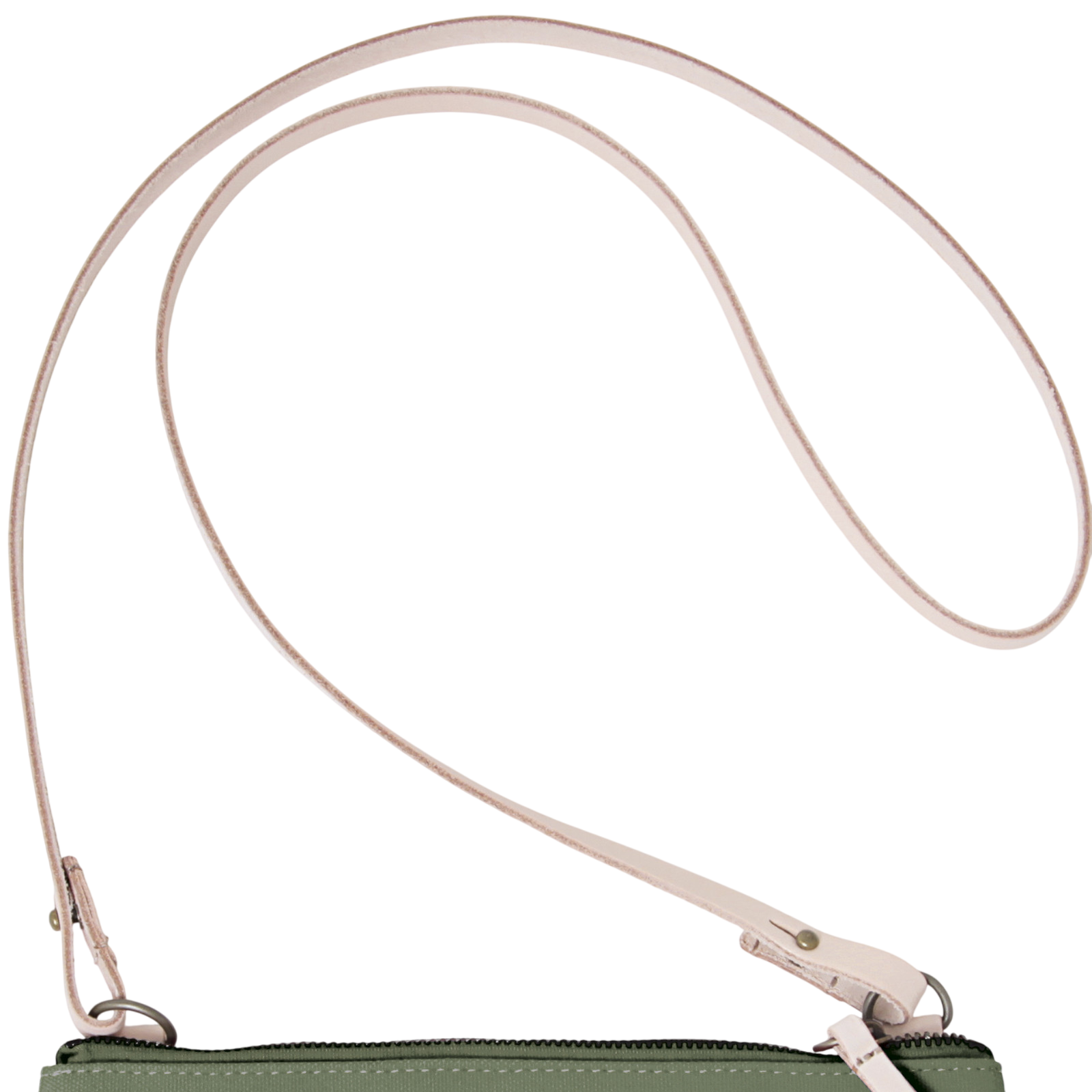 Clutch Charlie olive, natural leather