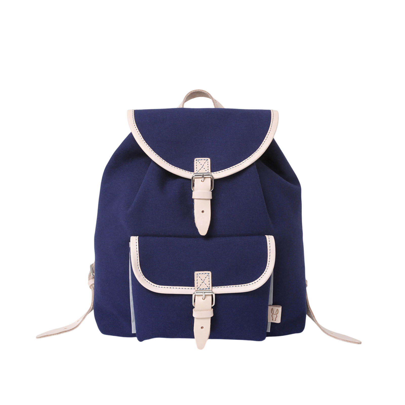 Children's backpack Georgie Navy, natural leather