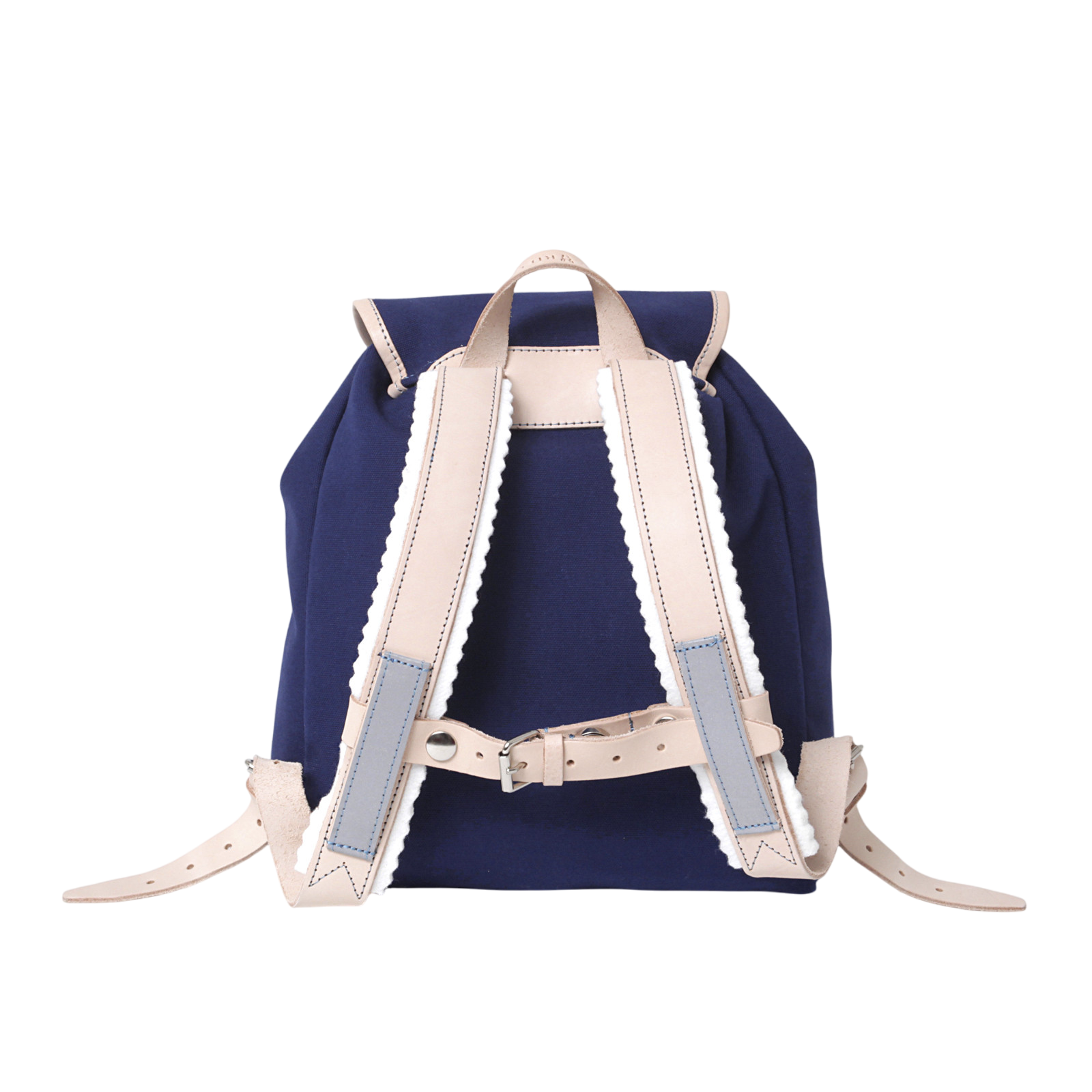 Children's backpack Georgie Navy, natural leather
