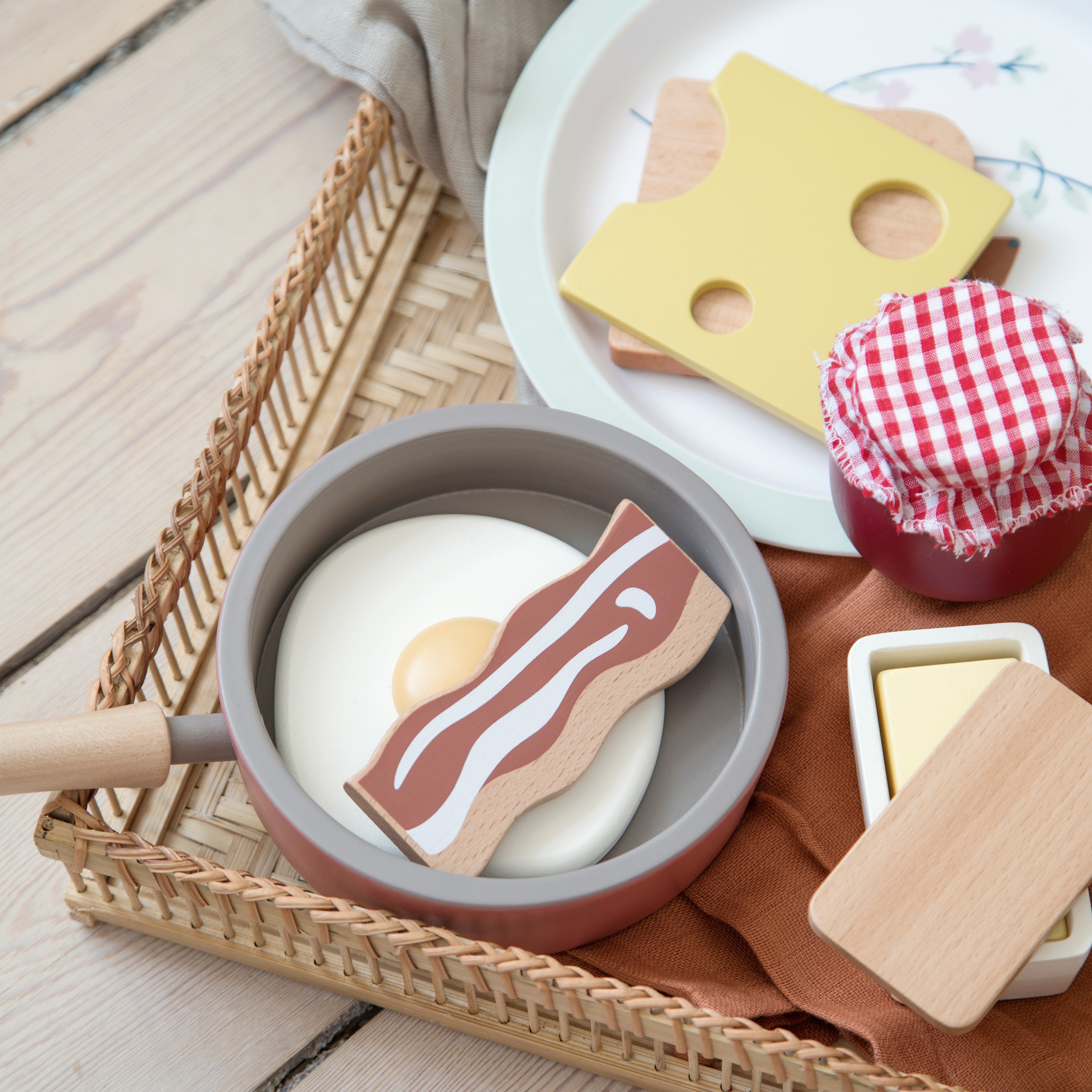 Jouets alimentaires Petit déjeuner en bois