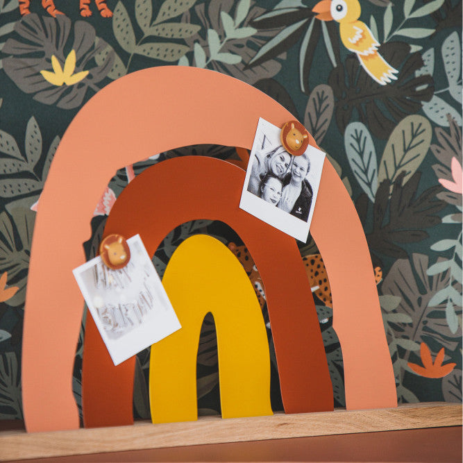 Hakuna rainbow magnetic board with oak holder - Multi