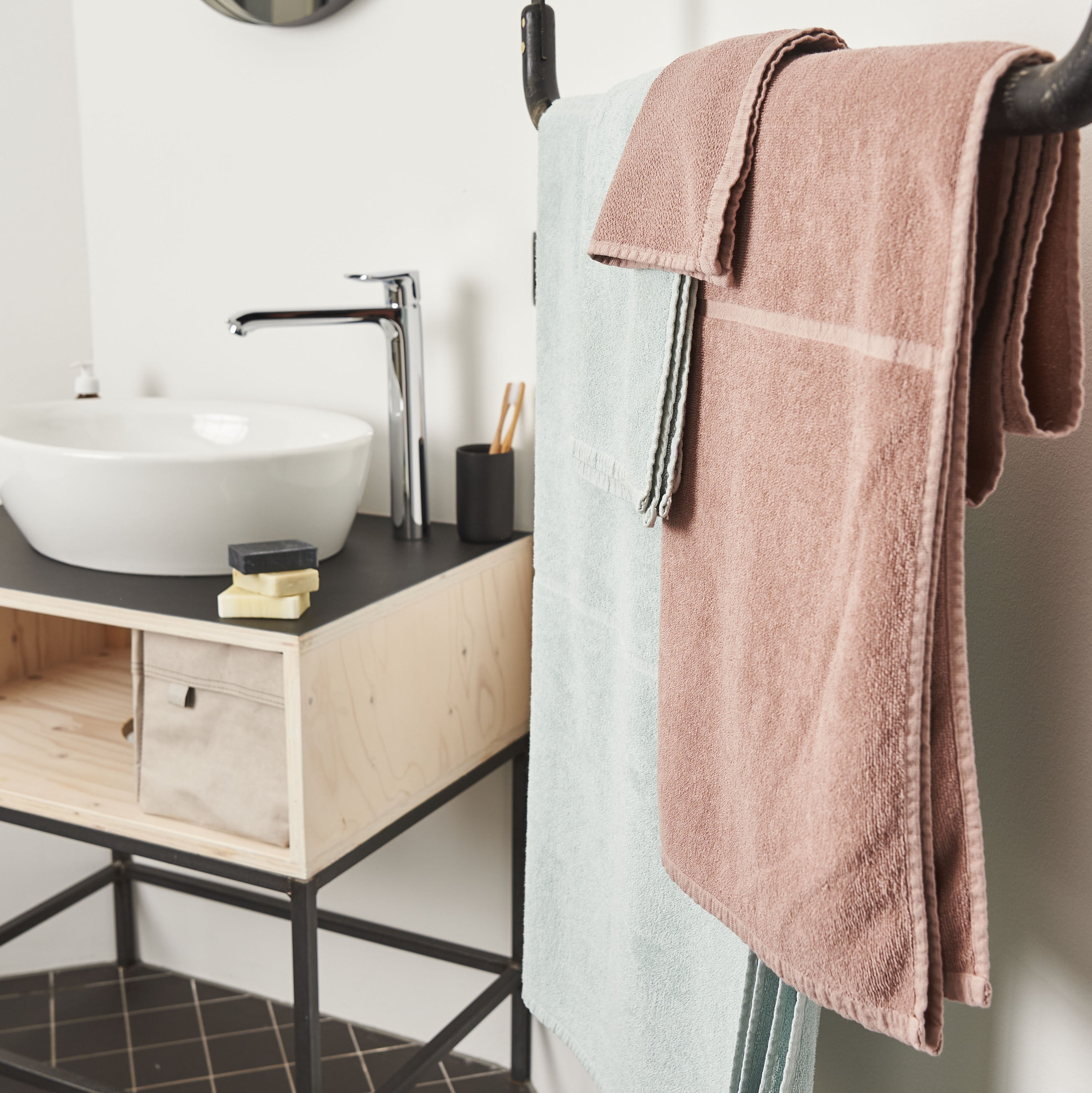 Tilda ash rose, Badetuch 100x150cm