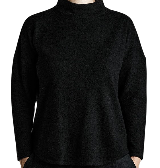 Pull-over en tricot mérinos noir