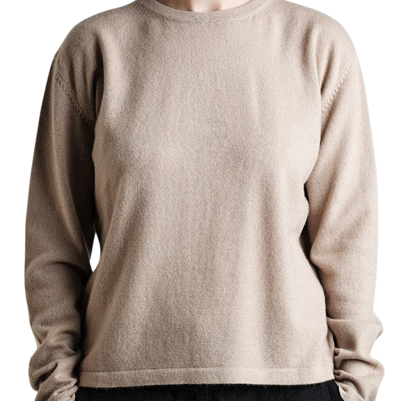 Pull en tricot cachemire nude