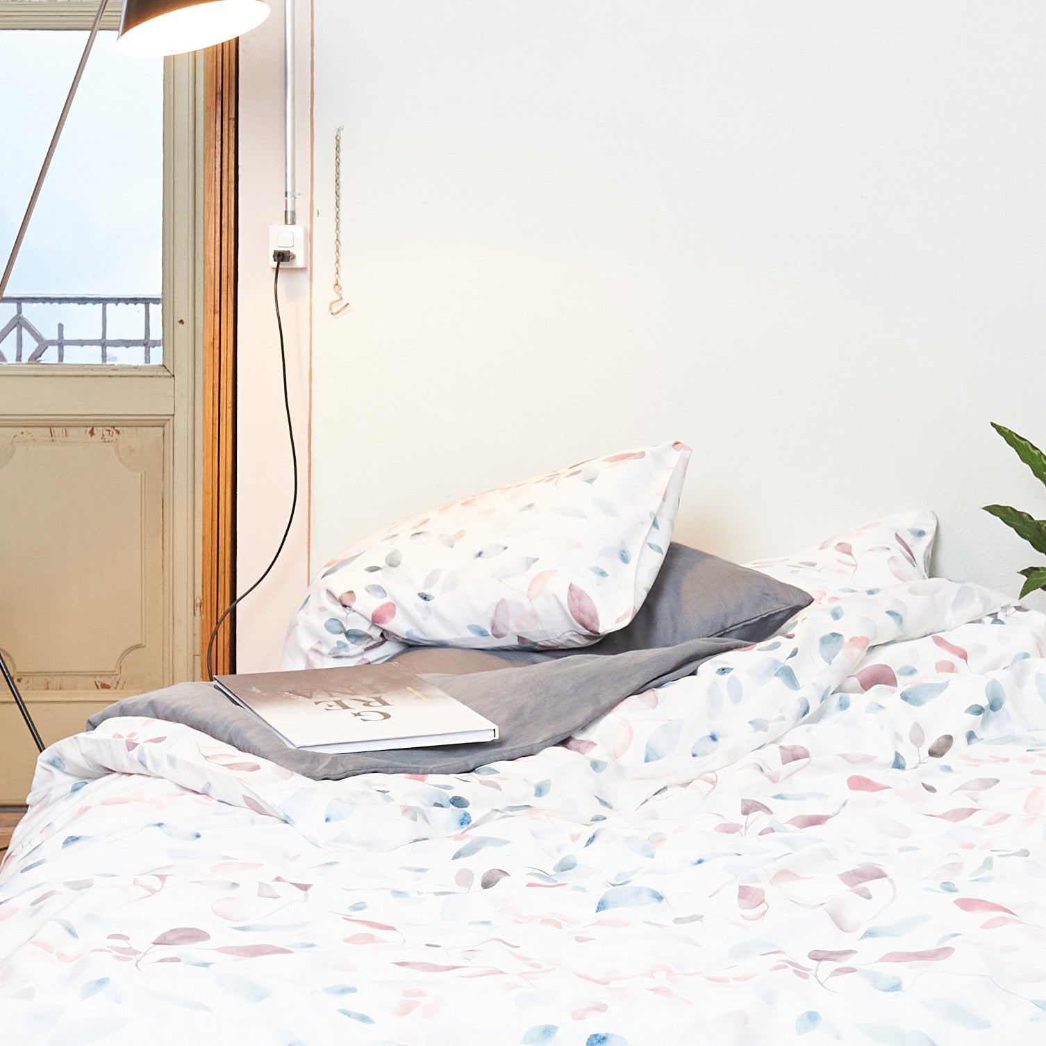 GREINA ocean blue/cassis, Taie d'oreiller 50x70 cm