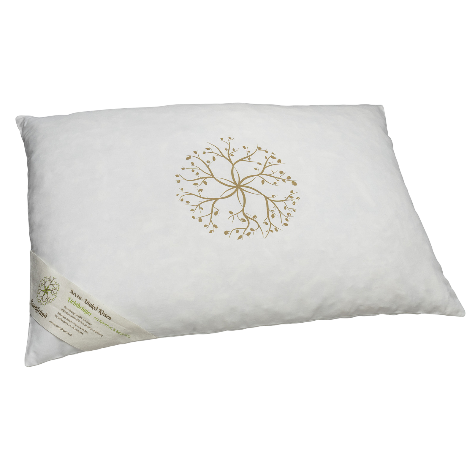 Arven-Dinkel-Kissen mit Amethyst & Bergkristall