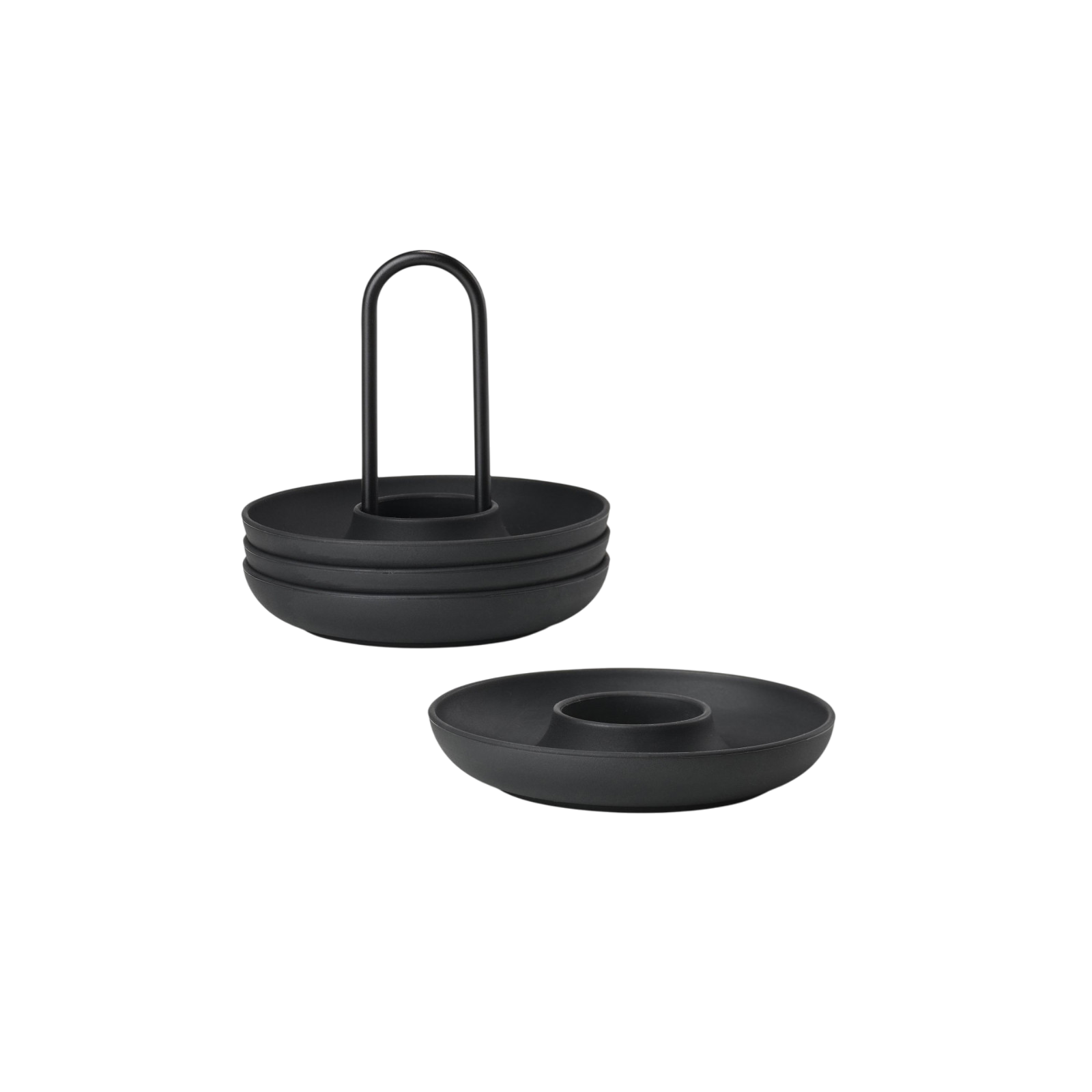 Coquetiers Singles Set de 4, Noir