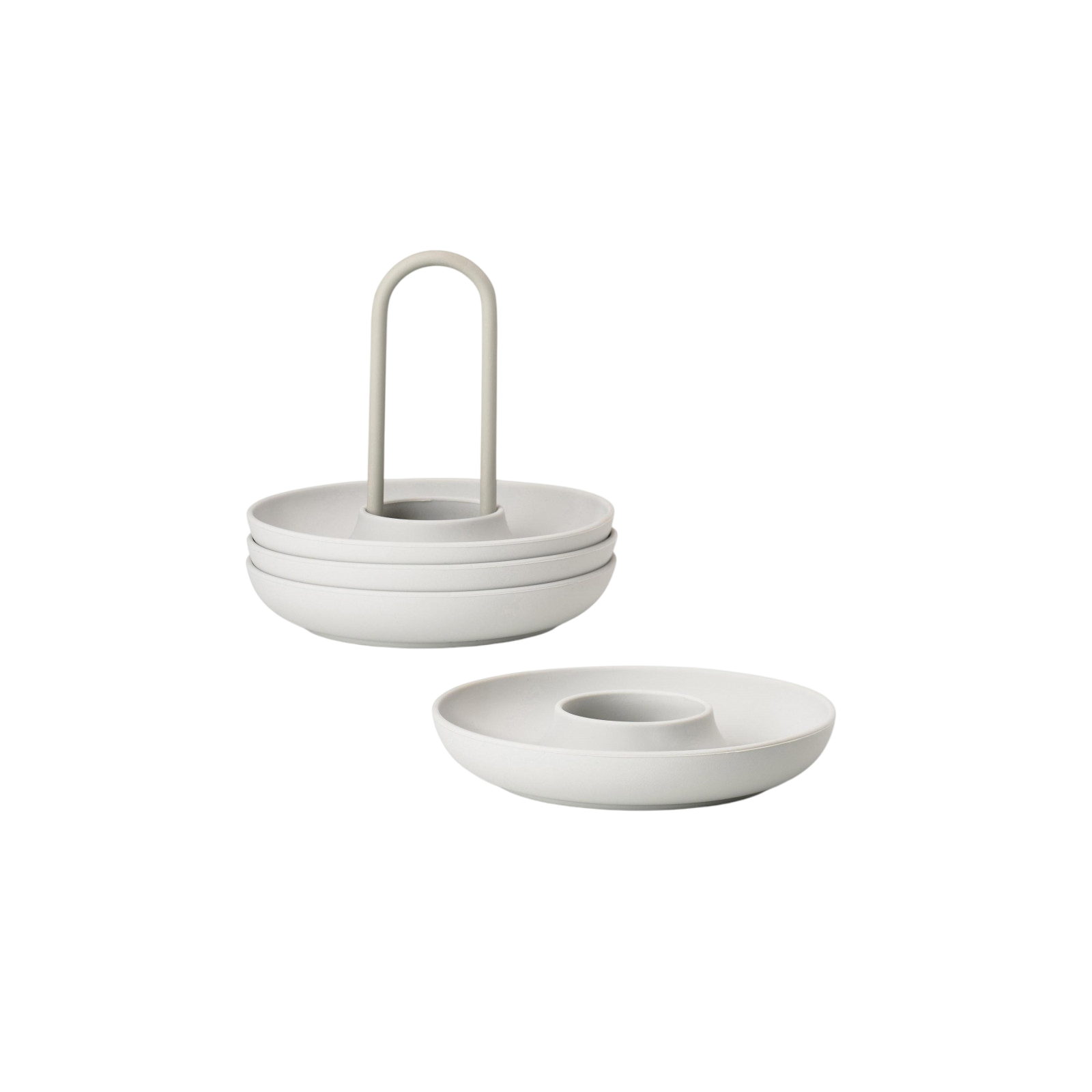 Egg cup singles set of 4, light gray