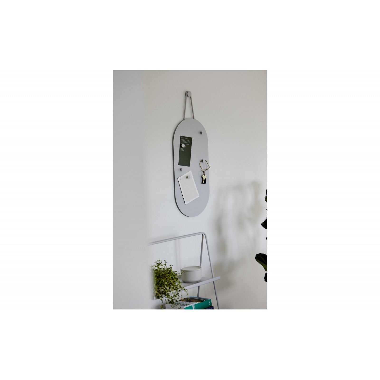 Metal memo board, light gray