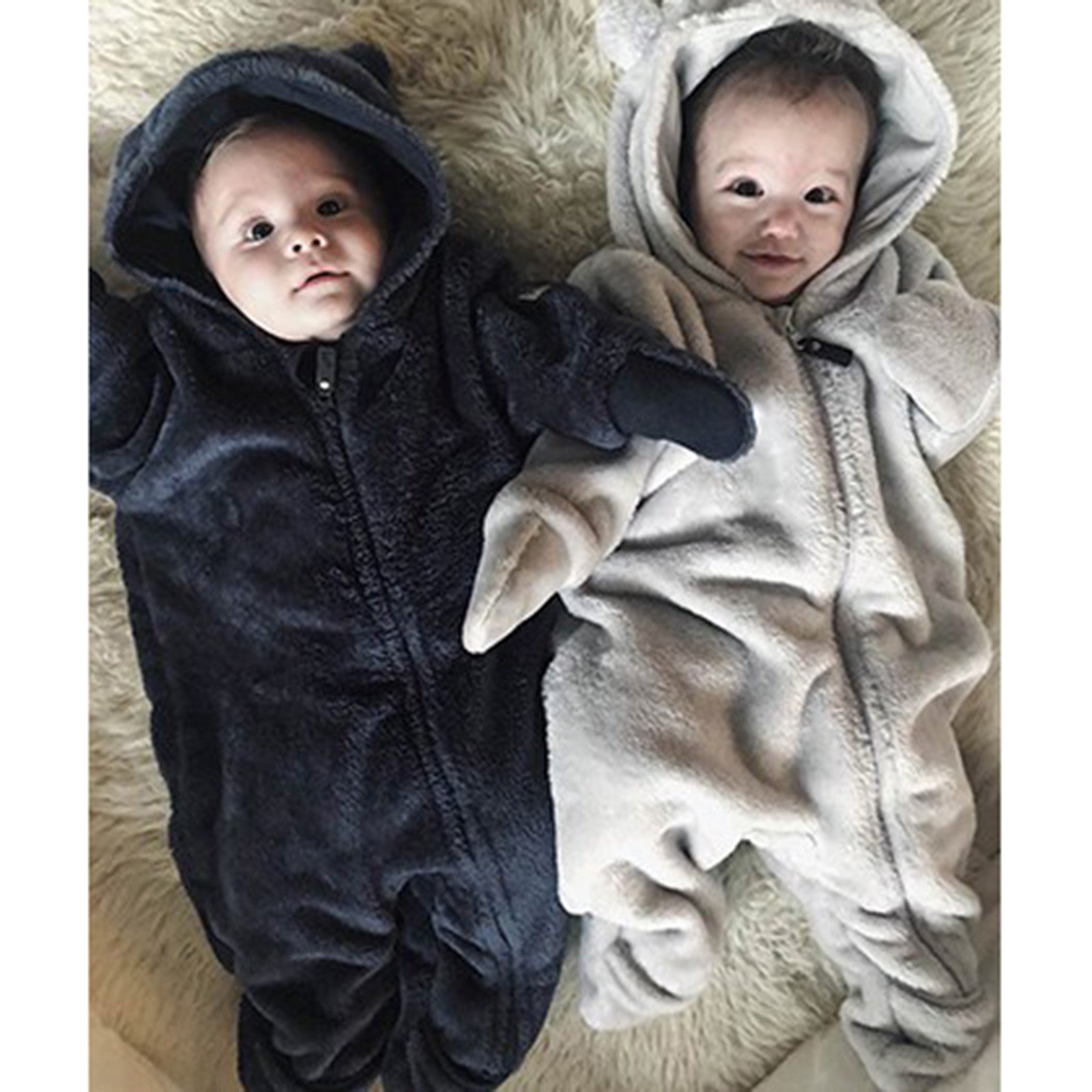 Combinaison bébé en Teddyfleece Kay total eclipse