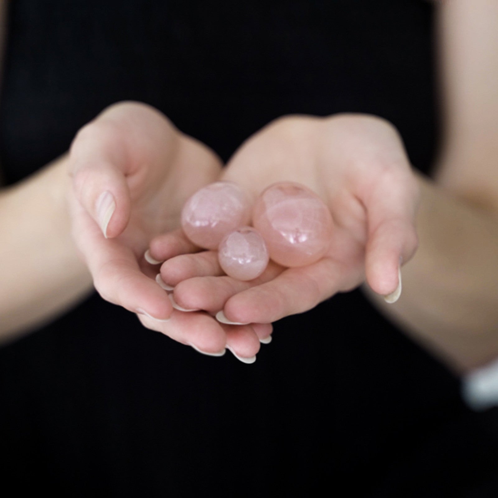 Yoni Ei Set de quartz rose