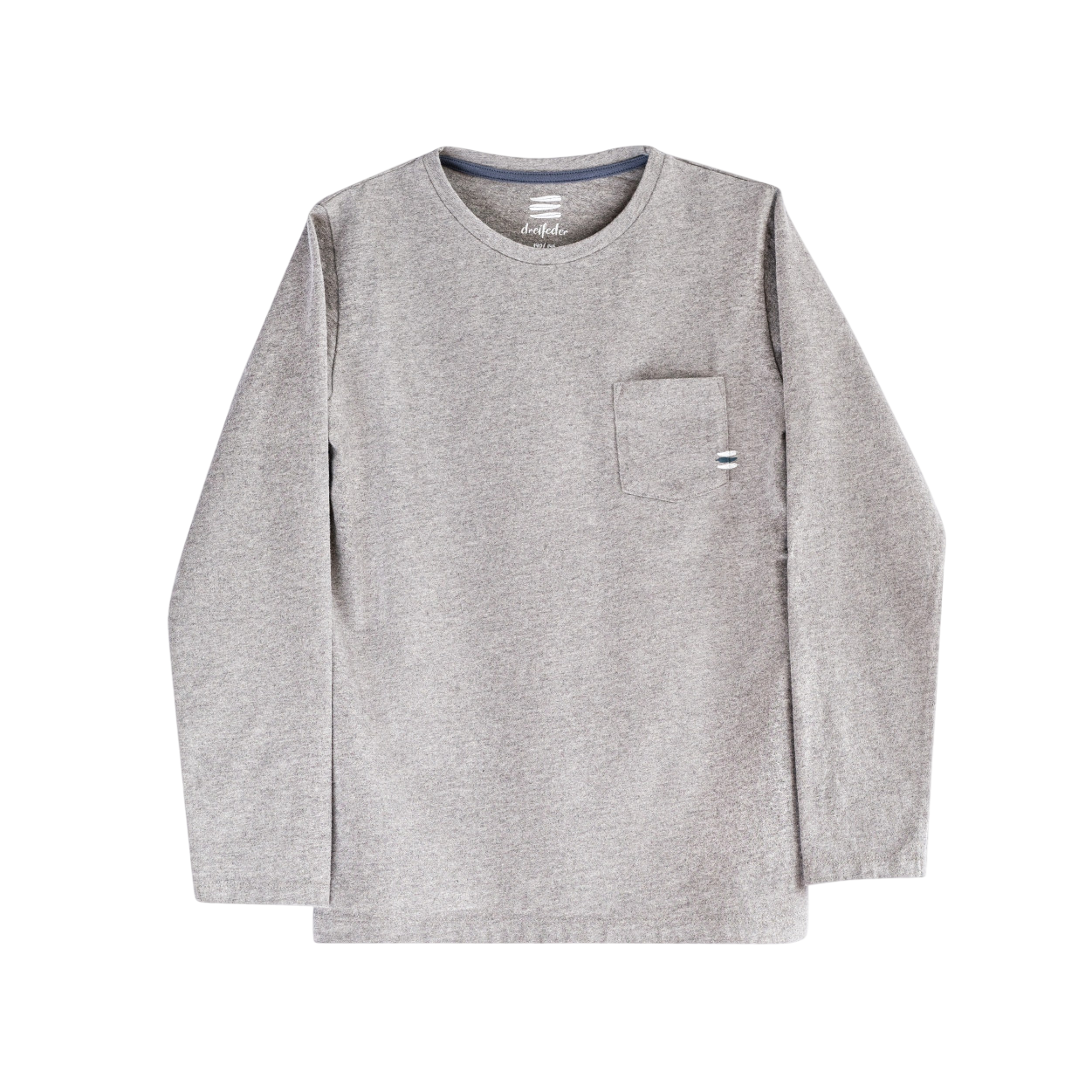 Langarmshirt Logo grau mélange