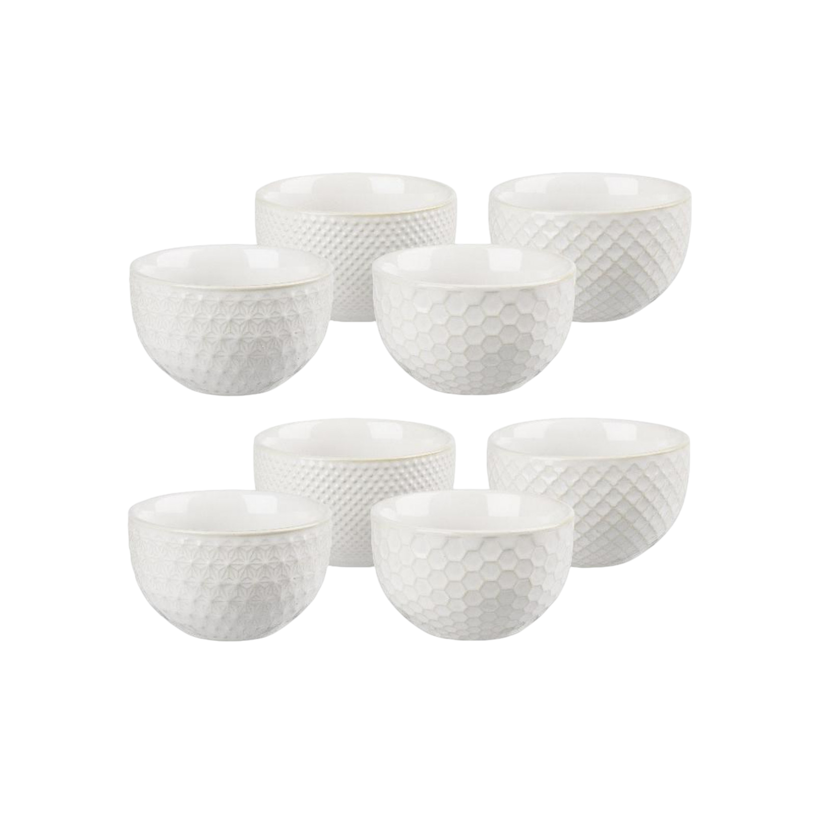 Bowl set, 8 pieces, white