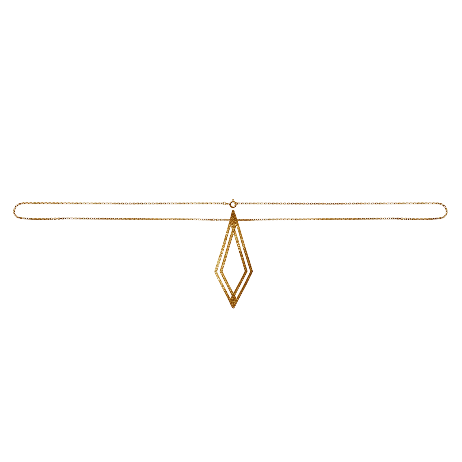 Square gold-plated necklace