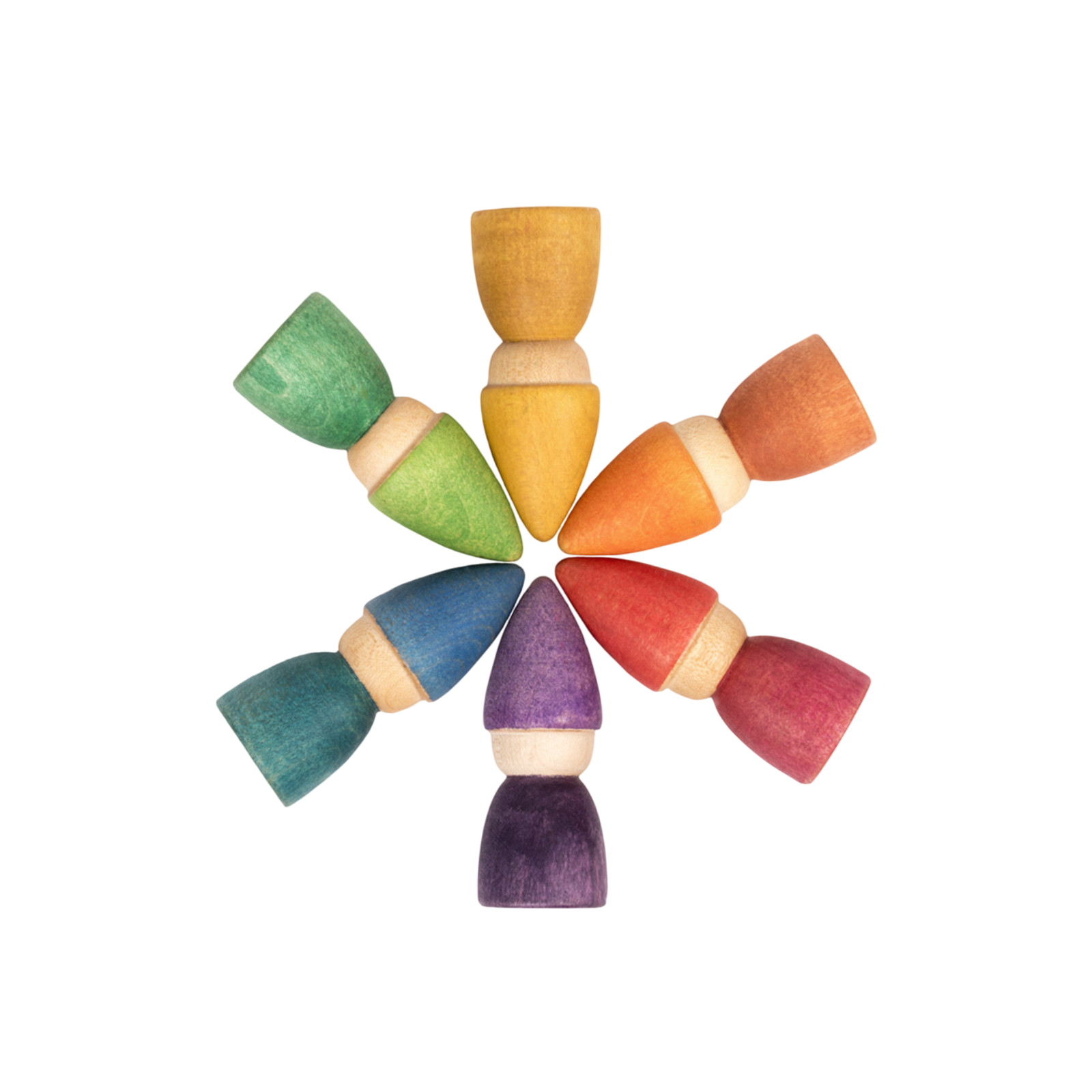 Holzfiguren Nins Tomten Rainbow Set Grapat