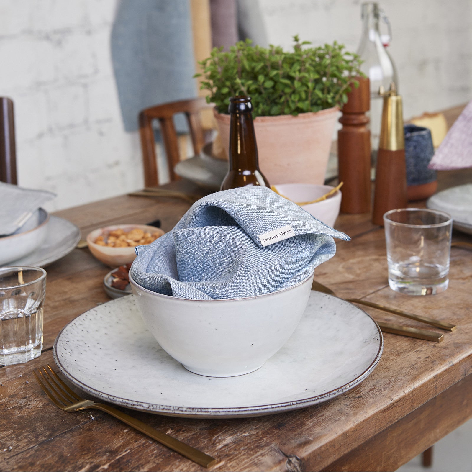 ELISE "Chambray" napkin ocean 50x50cm (dark blue)