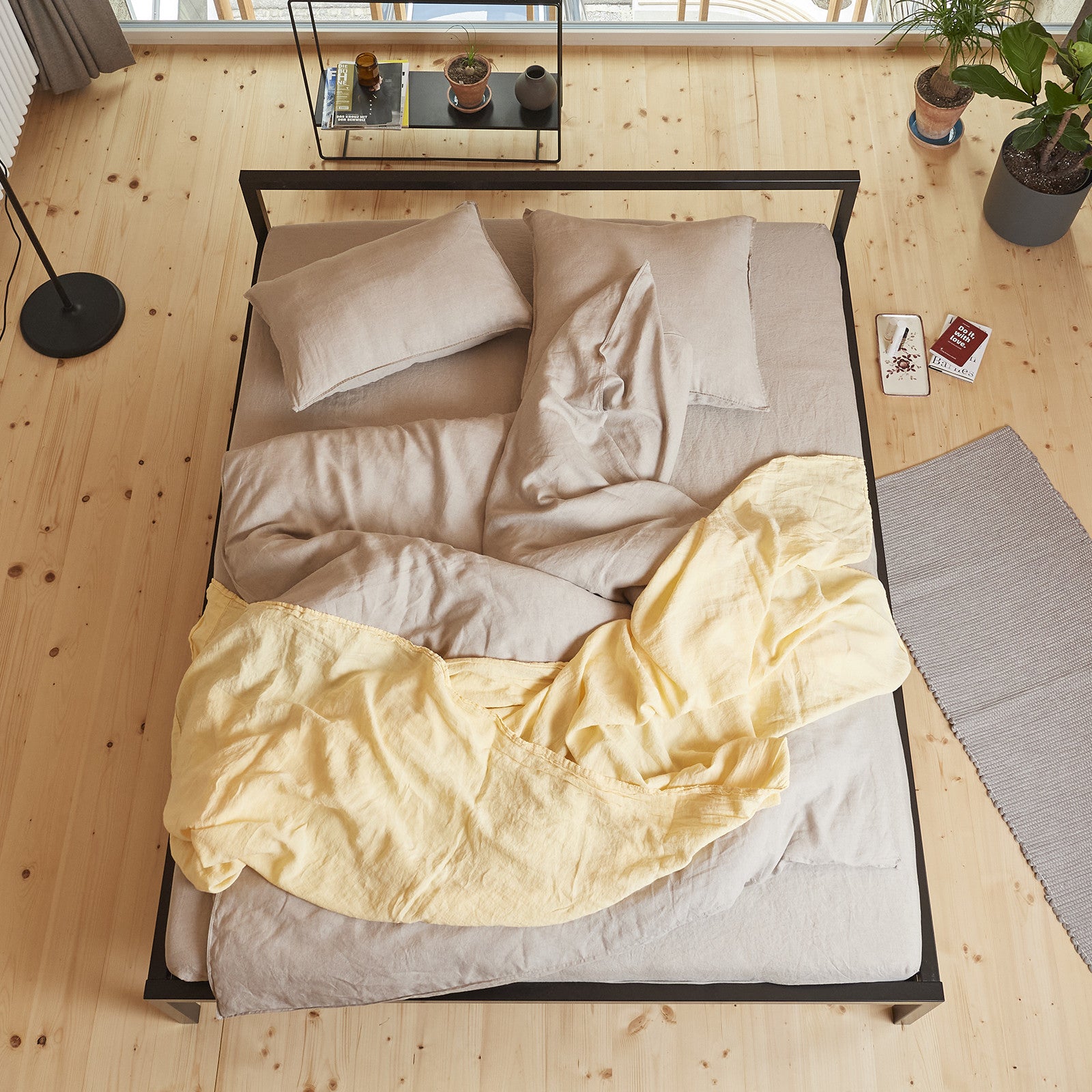 Linus uni, natural Taie d'oreiller 65x100 cm