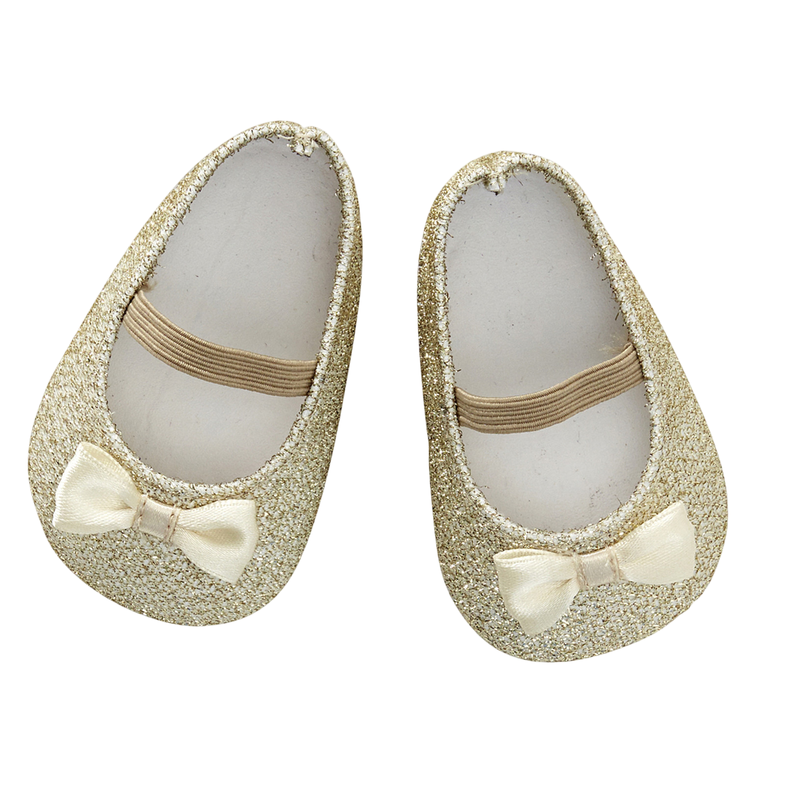 Puppenschuhe (40-45 cm) gold, glitter