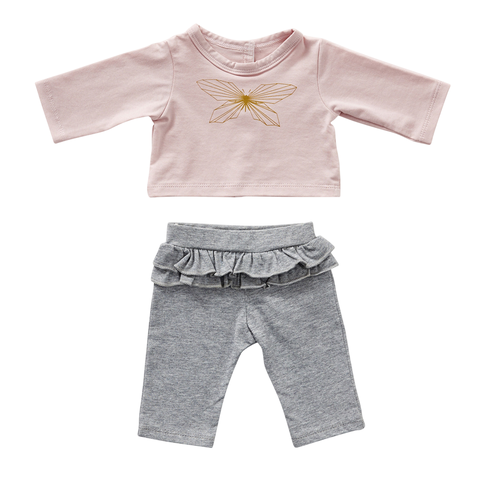 Pantalon et T-shirt de poupée Papillon (30-35 cm)