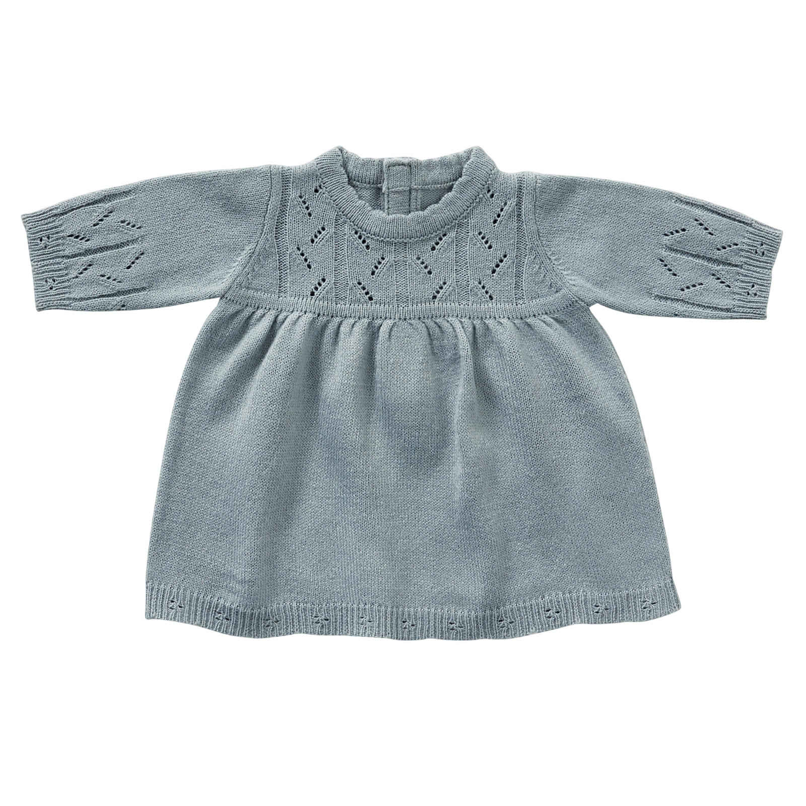 Robe de poupée - tricotée (30-35 cm) bleu