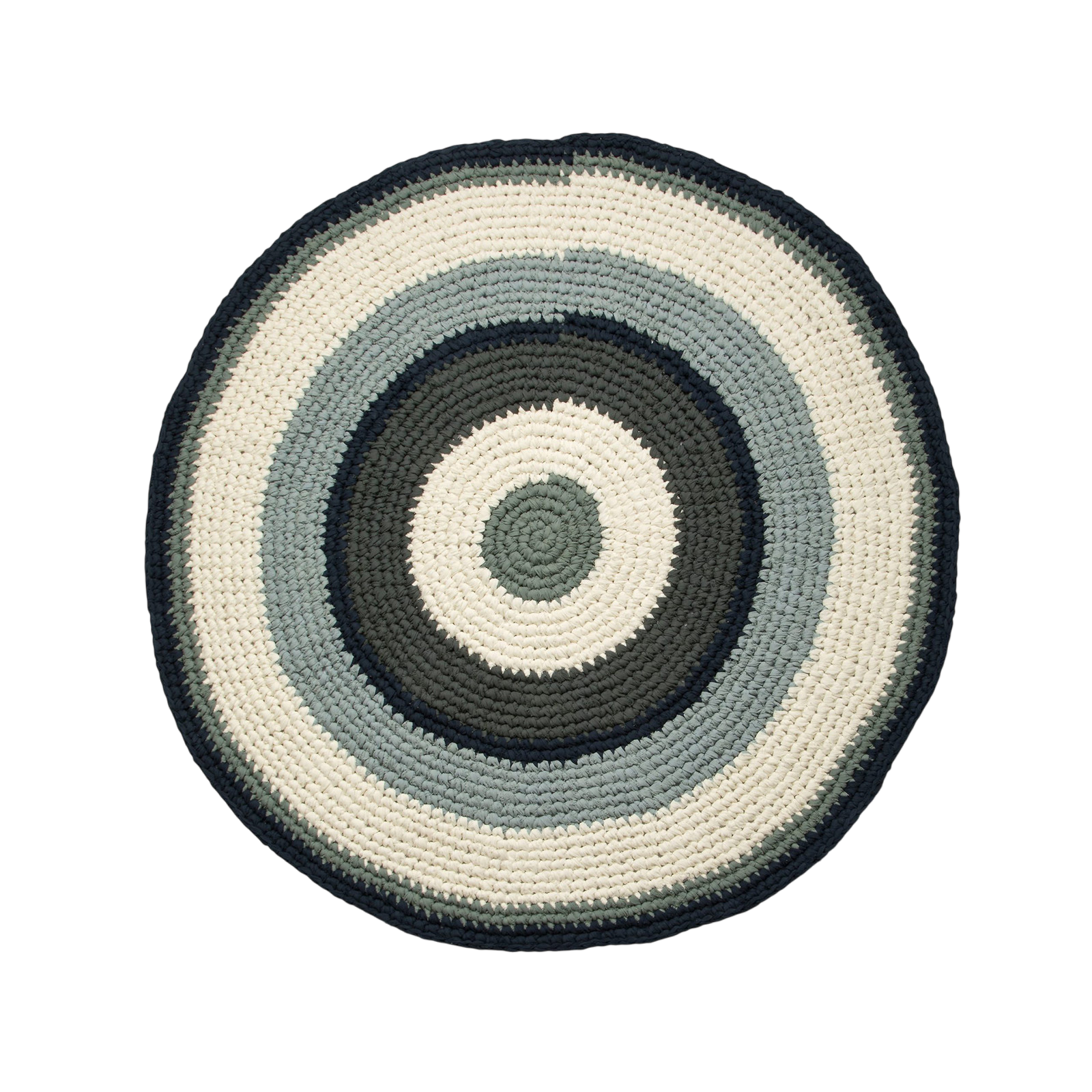 Crochet rug, hazy blue