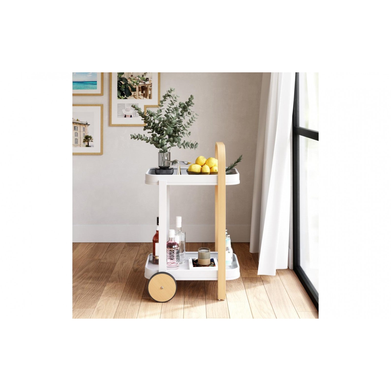 Bellwood bar trolley, nature/white