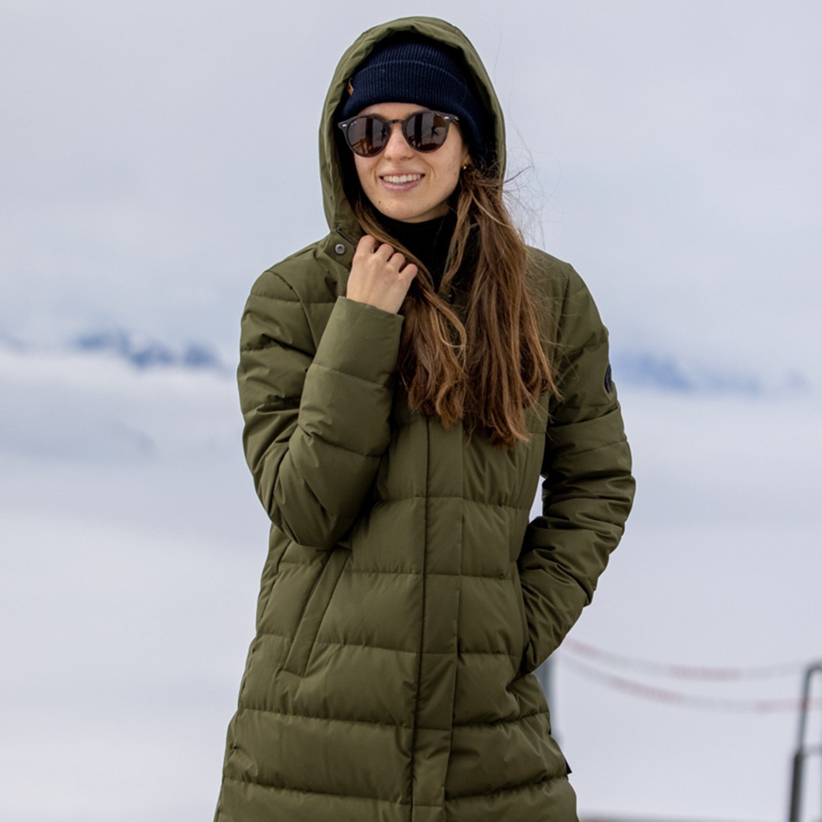 Women's down coat Jannine ivy green