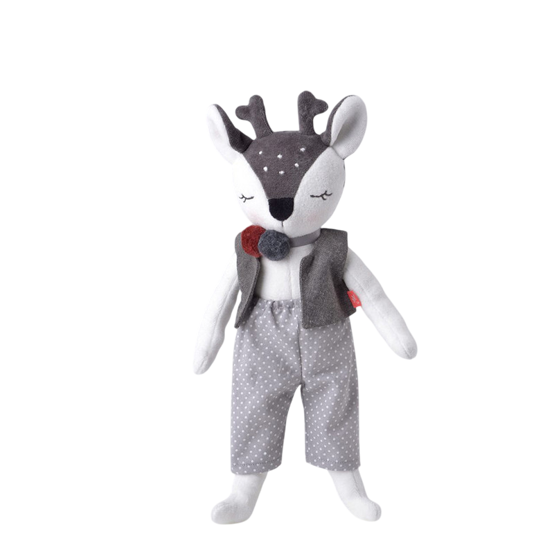 Grosse Puppe Rehkitz Grau (GOTS)