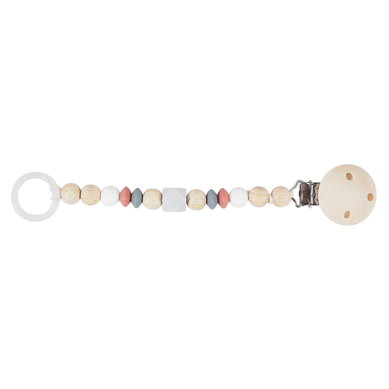 Schnullerkette grau/rost