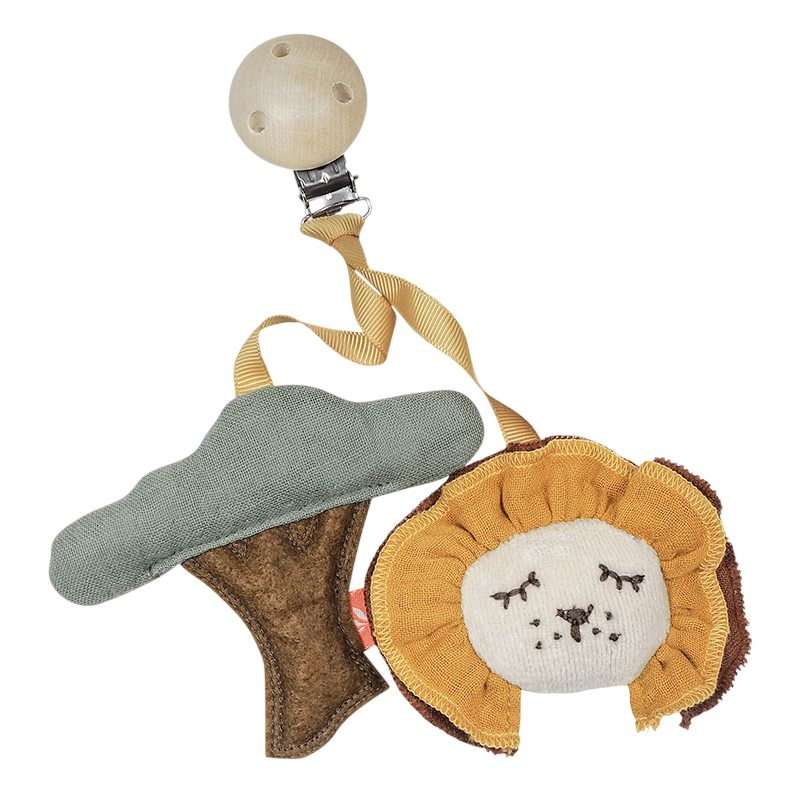 Clip mit Anhänger Baum und Löwe